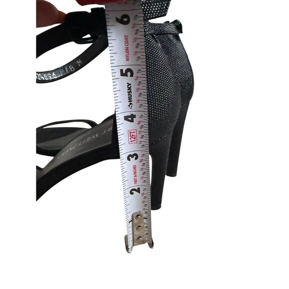 STUART WEITZMAN Black Leather Ankle Strap Sandals Heels Size 8 NEW NWOB - Picture 5 of 8